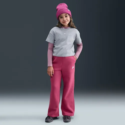 Nike Sportswear Club Fleece Girls' Wide-Leg Pants колір фіолетовий