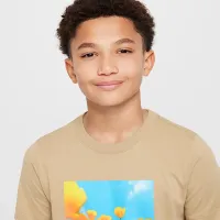 Nike Sportswear Big детские футболка цвет коричневый