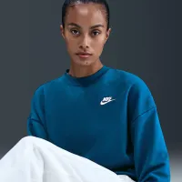 Nike Sportswear Club Fleece женская Loose Crew-Neck свитшот синий