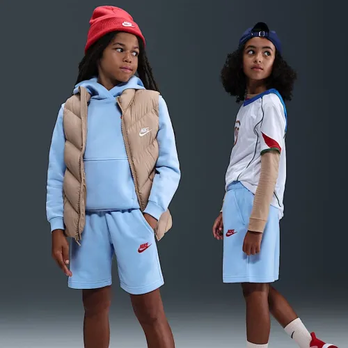 Nike Sportswear Club Fleece Big дитячі French Terry шорти блакитний