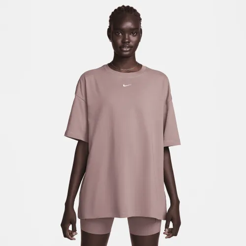 Nike Sportswear Essential жіноча оверсайз футболка колір фіолетовий