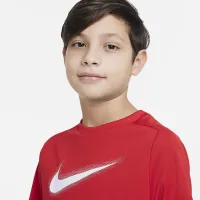 Nike Multi Big детские (для мальчиков) Dri-FIT Graphic тренировочные Top цвет красный