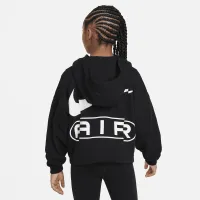 Nike Air Girls' French Terry Full-Zip Толстовка с капюшоном цвет черный