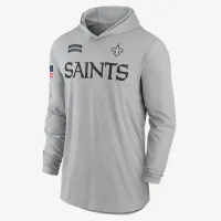New Orleans Saints Salute to Service Edge Mascot Lockup Men’s Nike Dri-FIT NFL Long-Sleeve Hooded Top цвет серый