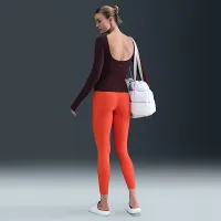 Nike Zenvy женская Gentle-Support С высокой Талией 7/8 лосины цвет красный