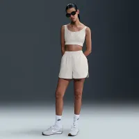 Nike Sportswear Chill Poplin женская Slim Cropped Tank Top цвет коричневый