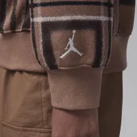 Nike Jordan Brooklyn Essentials Big детские Plaid Print Pullover Толстовка с капюшоном цвет коричневый