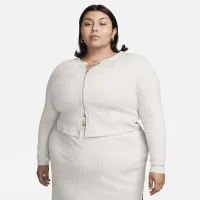 Nike Sportswear Chill Rib женская Slim Full-Zip Cardigan (большие размеры) цвет коричневый