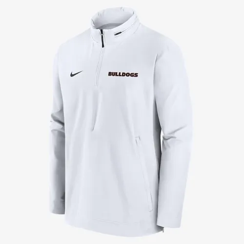 Georgia Bulldogs Sideline Coach чоловічі Nike College 1/2-Zip Hooded Куртка колір білий
