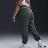 Nike Sportswear Phoenix Fleece женская С высокой Талией оверсайз Sweatpants (большие размеры) цвет зеленый