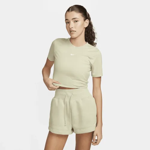 Nike Sportswear Essential женская Slim Cropped футболка цвет зеленый