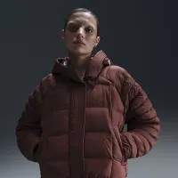 Nike Sportswear Swoosh Puffer PrimaLoft® женская Therma-FIT оверсайз Hooded Куртка цвет коричневый