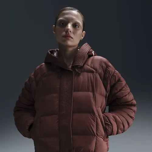 Nike Sportswear Swoosh Puffer PrimaLoft® женская Therma-FIT оверсайз Hooded Куртка цвет коричневый
