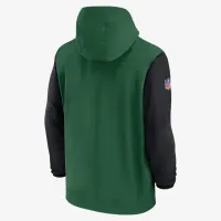 New York Jets Sideline Pre-Game Player мужские Nike NFL 1/2-Zip Hooded Куртка цвет зеленый