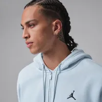 Nike Jordan Brooklyn Fleece мужские оверсайз Full-Zip Толстовка с капюшоном синий