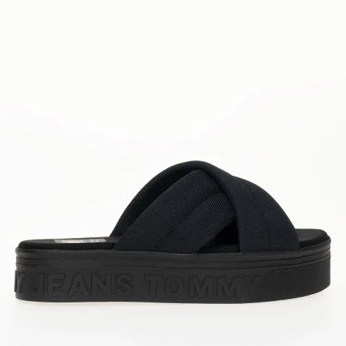 Шльопанці Tommy Jeans Lettering Flatform EN0EN02465-BDS - Чорні
