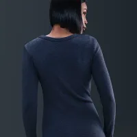 Nike Sportswear Chill Knit женская Tight Long-Sleeve Midi Mini-Rib Костюм синий