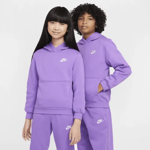 Nike Sportswear Club Fleece Big дитячі Pullover Толстовка з капюшоном колір фіолетовий