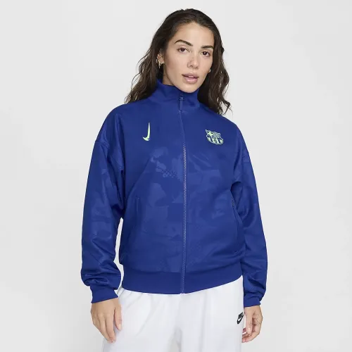 FC Barcelona Strike Third жіноча Nike Dri-FIT Soccer Anthem Куртка блакитний