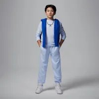 Nike Jordan Big дитячі Baseline Long Sleeve футболка блакитний