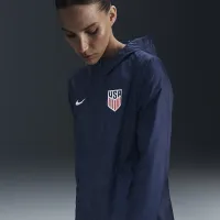 USMNT Academy Pro женская Nike Soccer Hooded Rain Куртка синий