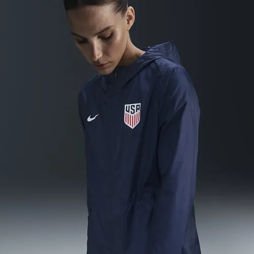 USMNT Academy Pro женская Nike Soccer Hooded Rain Куртка синий