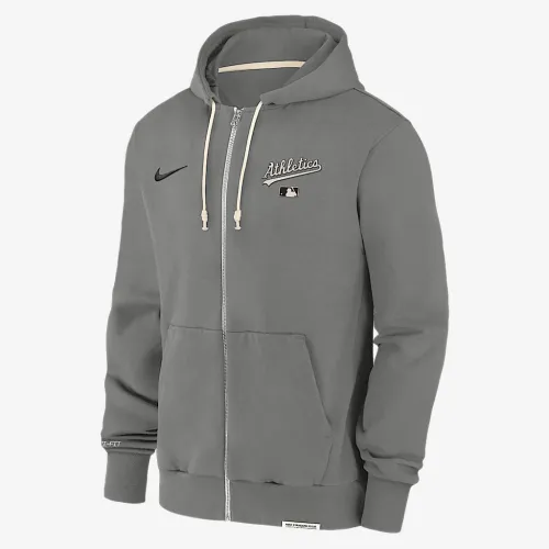 Athletics Authentic Collection Travel мужские Nike Dri-FIT MLB Full-Zip Толстовка с капюшоном цвет серый