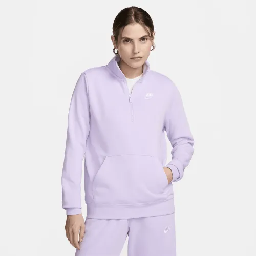 Nike Sportswear Club Fleece женская 1/2-Zip свитшот цвет фиолетовый