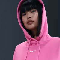 Nike Sportswear Phoenix Fleece женская оверсайз Pullover Толстовка с капюшоном Pink