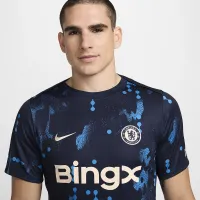 Chelsea FC Academy Pro чоловічі Nike Dri-FIT Soccer Short-Sleeve Pre-Match Top блакитний