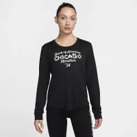 Nike Swift Element жіноча Dri-FIT Crew-Neck Running Top колір чорний