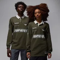 Nike Jordan Essentials мужские Long-Sleeve Rugby Top цвет зеленый