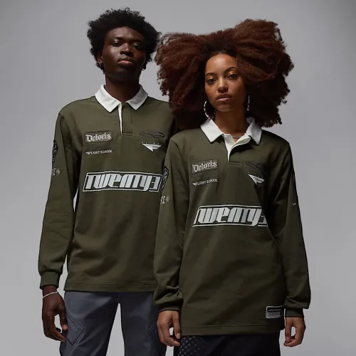 Nike Jordan Essentials мужские Long-Sleeve Rugby Top цвет зеленый