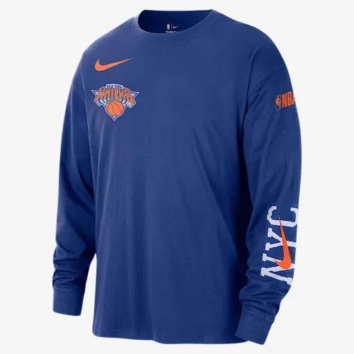 New York Knicks Courtside City Edition чоловічі Nike NBA Max90 Long-Sleeve футболка блакитний