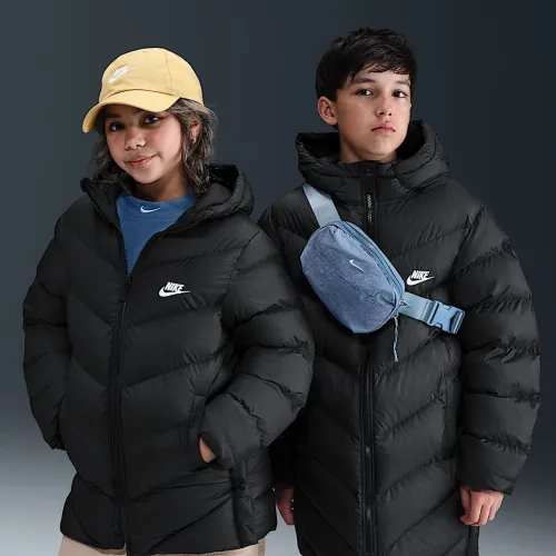 Nike Sportswear All Day Play Big дитячі Therma-FIT Loose-Fit Puffer Куртка колір чорний