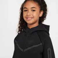Nike Sportswear Tech Fleece Big детские (Girls') Full-Zip Толстовка с капюшоном цвет черный