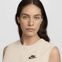 Nike Sportswear Club жіноча Sleeveless Cropped Top колір коричневий