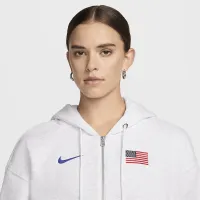 USA Phoenix Fleece женская Nike Full-Zip оверсайз Толстовка с капюшоном цвет коричневый