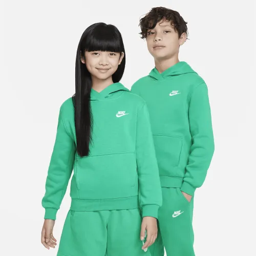 Nike Sportswear Club Fleece Big детские Pullover Толстовка с капюшоном цвет зеленый