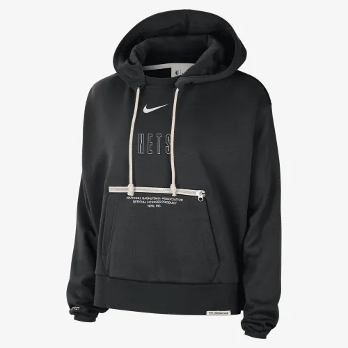 Brooklyn Nets Standard Issue женская Nike Dri-FIT NBA Pullover Толстовка с капюшоном цвет черный