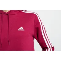 Кофта/футболка adidas Essentials 3-Stripes Cropped Толстовка с капюшоном GM5574 - бордовая