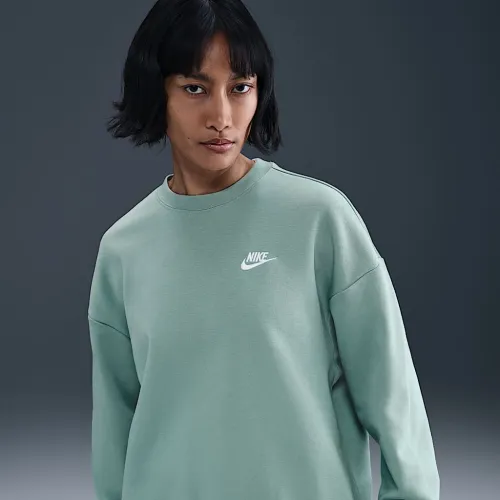 Nike Sportswear Club Fleece женская Loose Crew-Neck свитшот цвет зеленый