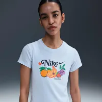 Nike Sportswear Chill Knit женская Slim Cropped футболка синий