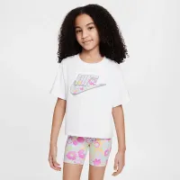 Nike Flow-Ral Little дитячі Boxy Graphic футболка колір білий