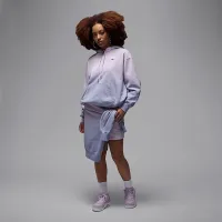 Nike Jordan Flight Fleece женская Satin-Lined Pullover Толстовка с капюшоном цвет фиолетовый