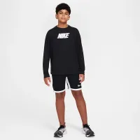 Nike Dri-FIT Multi+ Big дитячі (для хлопчиків) Long-Sleeve Top (Extended Size) колір чорний