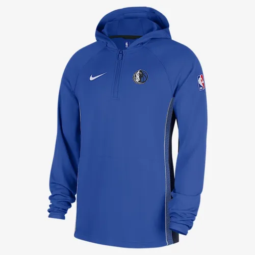 Dallas Mavericks Zoned чоловічі Nike Dri-FIT NBA 1/4-Zip Толстовка з капюшоном блакитний