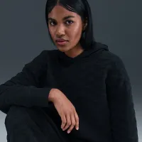 Nike Sportswear Phoenix Fleece женская Loose Jacquard Pullover Толстовка с капюшоном цвет черный