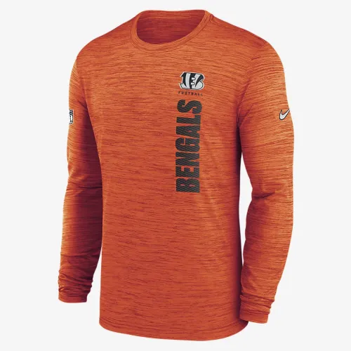 Cincinnati Bengals Sideline Velocity мужские Nike Dri-FIT NFL Long-Sleeve футболка Orange