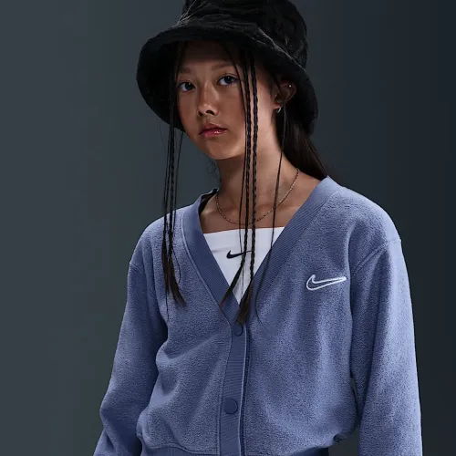 Nike Sportswear Big детские (Girls') Long-Sleeve Fleece Top синий